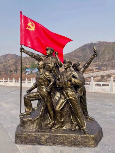 抗戰(zhàn)人物玻璃鋼仿銅雕塑