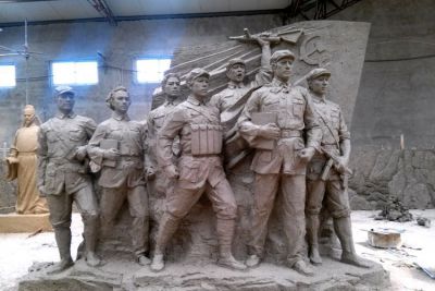 玻璃鋼紅色文化主題人物群雕