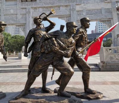 玻璃鋼八路軍戰(zhàn)士仿銅雕塑