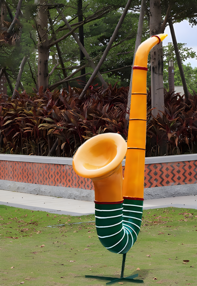 玻璃鋼抽象薩克斯雕塑擺件