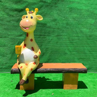 玻璃鋼卡通長(zhǎng)頸鹿坐凳