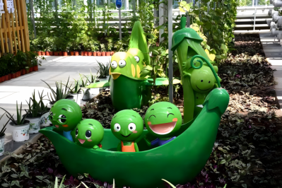 玻璃鋼卡通豌豆雕塑