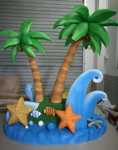 玻璃鋼卡通造型椰子樹景觀雕塑