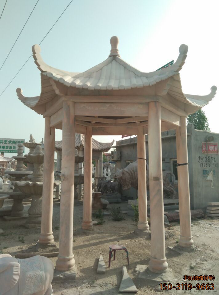 晚霞紅單層、單檐、加厚、六角涼亭